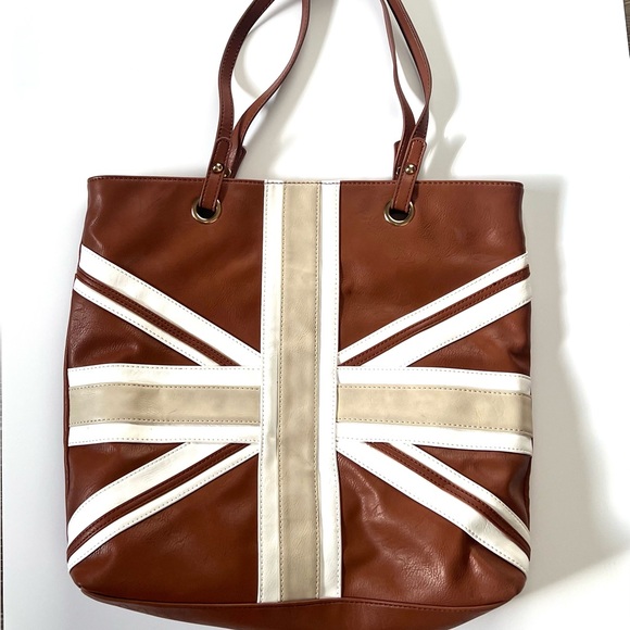 Handbags - Twiggy London Brown and White Tote Bag